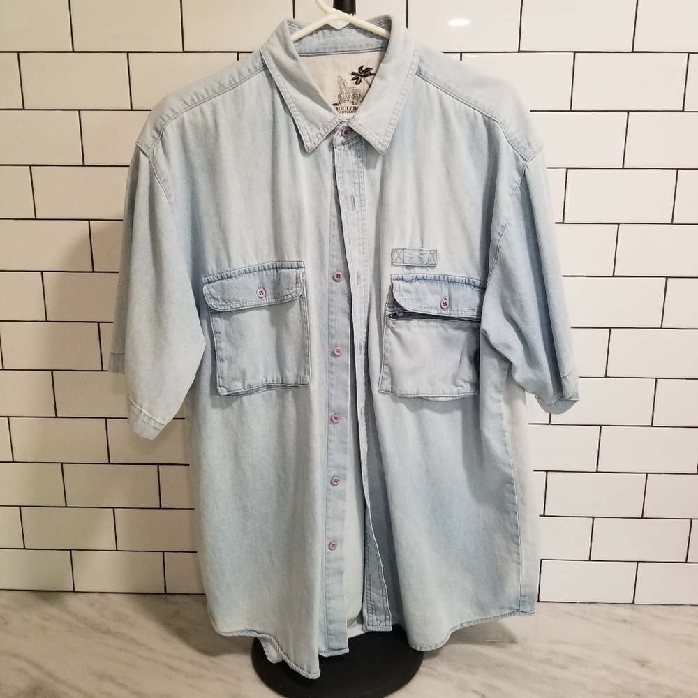 Vintage 90's Bugle Boy Denim Shirt Short Sleeve